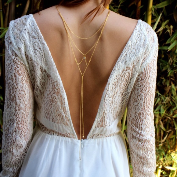 Etsy Jewelry - Pearl moon and stars back necklace. Worn once!